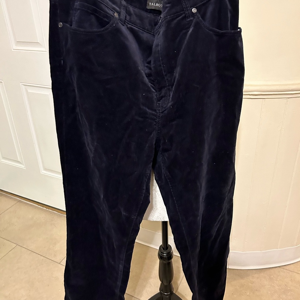 NWT Talbots Navy Blue Corduroy Straight Leg Pants/Woman’s Size 14
